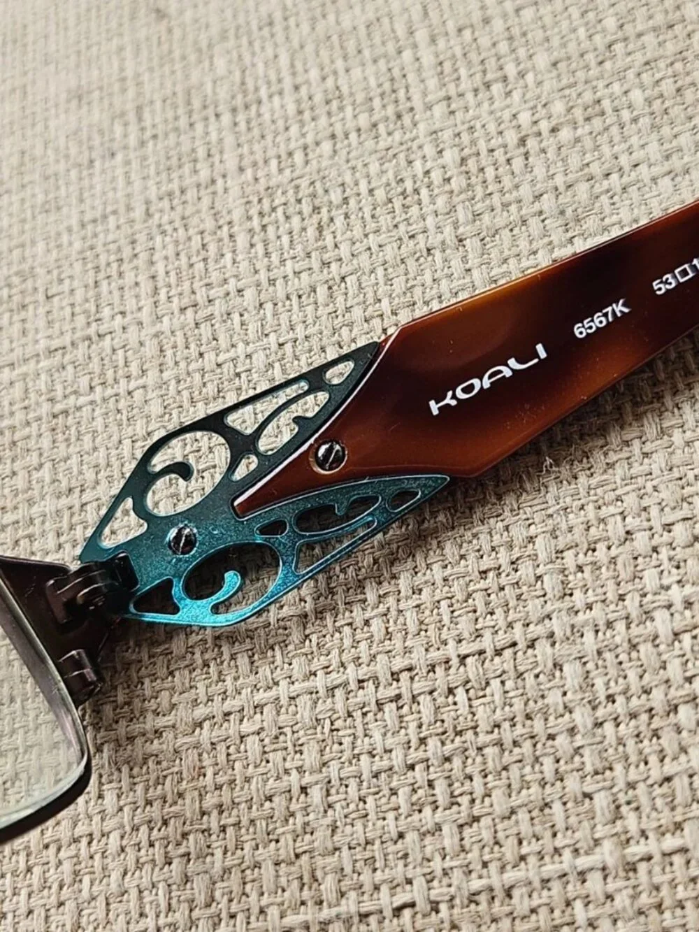 Morel France Women Eyeglasses Frame Brown W/ Turquoise Accent Glasses 6567K